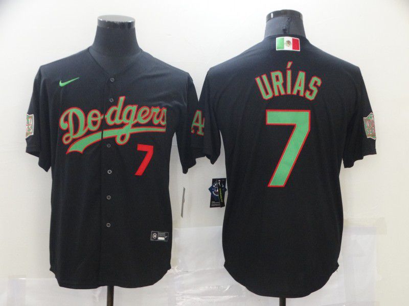 Men Los Angeles Dodgers 7 Urias Black Game 2021 Nike MLB Jersey1